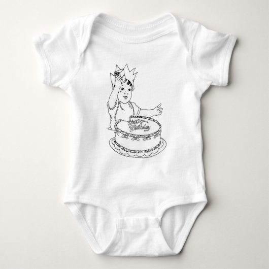 ハッピーバースデー幼児用シャツ ベビーボディスーツ (正面)