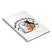 ハッピーバースデー幽霊猫PNG -不気味可愛いクラシック ノートブック (右側)