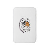 ハッピーバースデー幽霊猫PNG -不気味可愛いクラシック バスマット (正面縦)