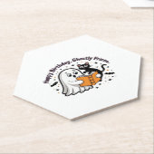 ハッピーバースデー幽霊猫PNG -不気味可愛いクラシック ペーパーコースター (アングル)