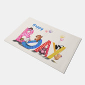 ハッピーバースデー形式 ドアマット (アングル)