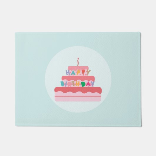 ハッピーバースデー形式 ドアマット (正面)