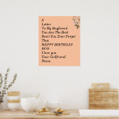 ハッピーバースデー彼氏 ポスター (キッチン)