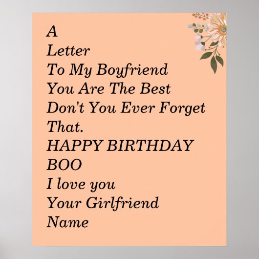 ハッピーバースデー彼氏 ポスター (正面)