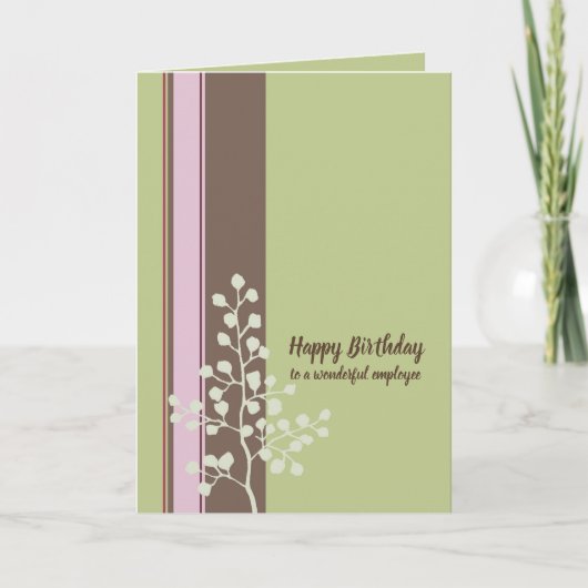 ハッピーバースデー従業員ツリーグリーン カード (正面)