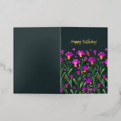 ハッピーバースデー忘れではなく花 箔シーズンカード (外側レイダウン)