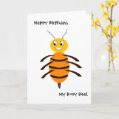 ハッピーバースデー忙しビー！ カード (黄色い花)