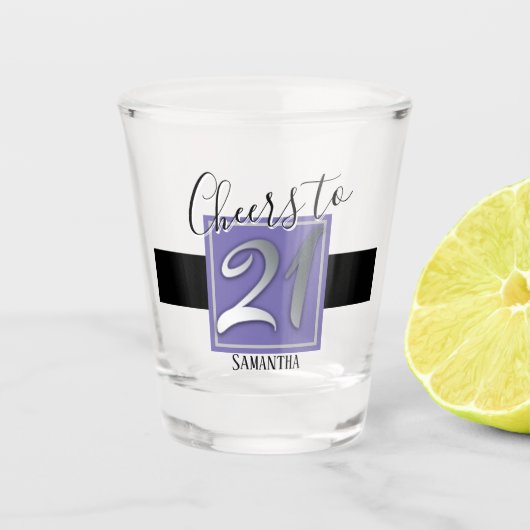 ハッピーバースデー応援から21ショットグラスへ ショットグラス (正面)