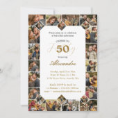 ハッピーバースデー応援から50年の写真コラージュ 招待状 (正面)