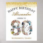 ハッピーバースデー応援から80年写真コラージュ ポスター (正面)