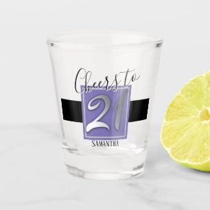 ハッピーバースデー応援と21ショットガラス ショットグラス