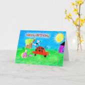 ハッピーバースデー恋しく思Q カード (黄色い花)