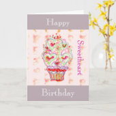 ハッピーバースデー恋人 – グリーティングカード (黄色い花)