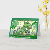 ハッピーバースデー恐竜カード第6誕生日 カード (黄色い花)