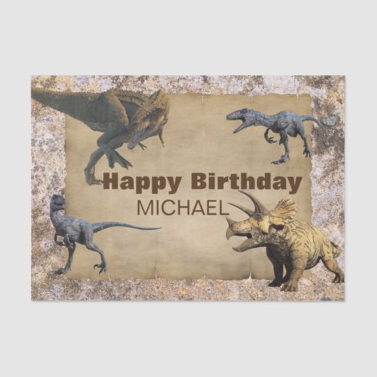 ハッピーバースデー恐竜ジュラシック時代 薄葉紙 (正面)