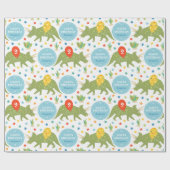 ハッピーバースデー恐竜トリケラトプスの名前の年齢 ラッピングペーパー (フラット)