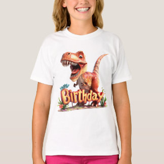 ハッピーバースデー恐竜 – キッズダイノパーティー Tシャツ