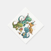 ハッピーバースデー恐竜 スタンダードカクテルナプキン (角)