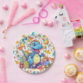 ハッピーバースデー恐竜 ペーパープレート (パーティー)