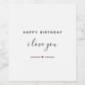 ハッピーバースデー愛してる ワインラベル (シングルラベル)