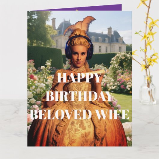 ハッピーバースデー愛の妻 カード (黄色い花)