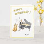 ハッピーバースデー愛好家のためのグリーティングカード カード (黄色い花)