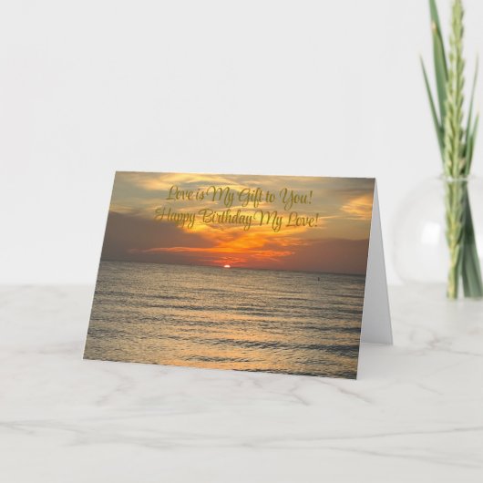 ハッピーバースデー愛!二つ折りグリーティングカード カード (正面)