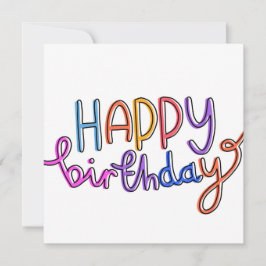 ハッピーバースデー手書き虹デザイン シーズンカード