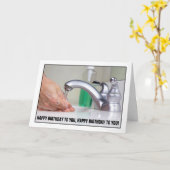 ハッピーバースデー手洗いコロナウイルスユーモア カード (黄色い花)