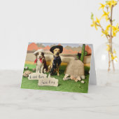 ハッピーバースデー折り畳みグリーティングカード カード (黄色い花)