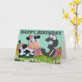 ハッピーバースデー折り畳みグリーティングカード カード (黄色い花)