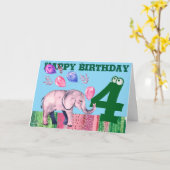 ハッピーバースデー折り畳みグリーティングカード カード (黄色い花)