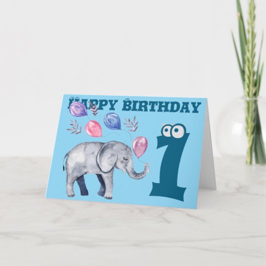 ハッピーバースデー折り畳みグリーティングカード カード (正面)