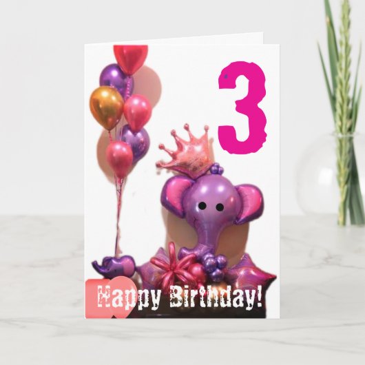 ハッピーバースデー折り畳みグリーティングカード カード (正面)