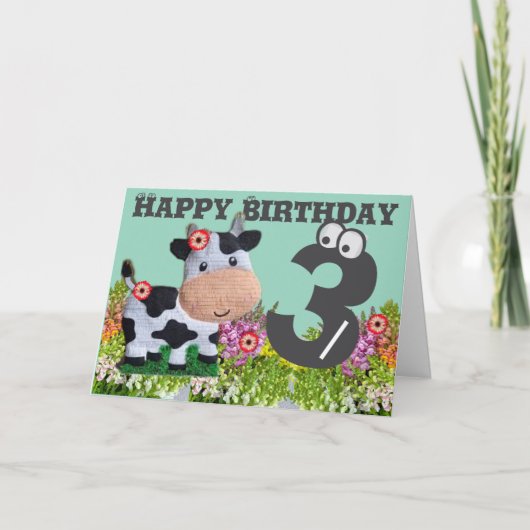 ハッピーバースデー折り畳みグリーティングカード カード (正面)