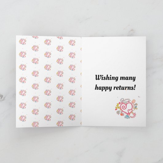 ハッピーバースデー折り畳みグリーティングカード カード (内部)