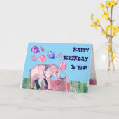 ハッピーバースデー折り畳みグリーティングカード カード (黄色い花)