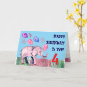 ハッピーバースデー折り畳みグリーティングカード カード (黄色い花)