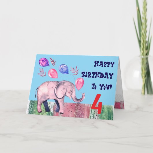 ハッピーバースデー折り畳みグリーティングカード カード (正面)