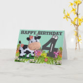 ハッピーバースデー折り畳みグリーティングカード カード (黄色い花)