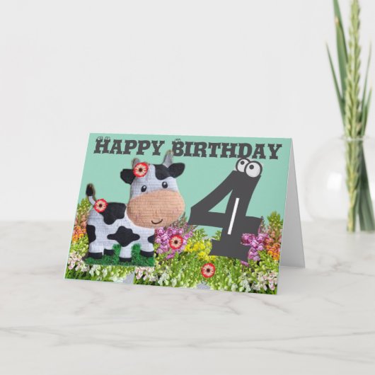 ハッピーバースデー折り畳みグリーティングカード カード (正面)