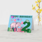 ハッピーバースデー折り畳みグリーティングカード カード (黄色い花)