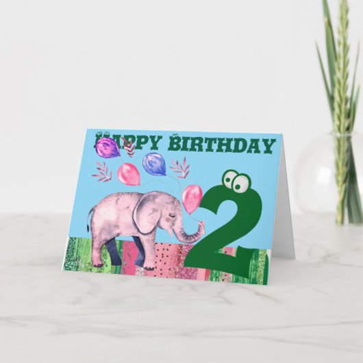 ハッピーバースデー折り畳みグリーティングカード カード (正面)