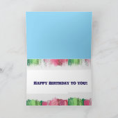 ハッピーバースデー折り畳みグリーティングカード カード (内部)