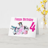 ハッピーバースデー折り畳みグリーティングカード カード (黄色い花)