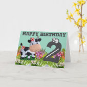 ハッピーバースデー折り畳みグリーティングカード カード (黄色い花)