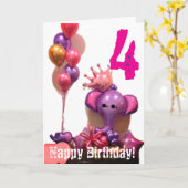 ハッピーバースデー折り畳みグリーティングカード カード (黄色い花)