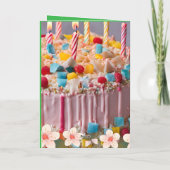 ハッピーバースデー折り畳み箔挨拶カード 箔グリーティングカード (裏面)