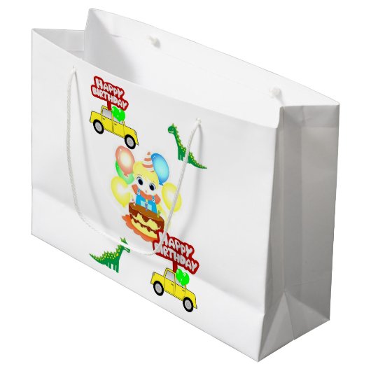 ハッピーバースデー抱き枕アリゲーター ラージペーパーバッグ (正面アングル)