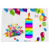 ハッピーバースデー抱き枕キャンドルバルーン ラージペーパーバッグ (正面)